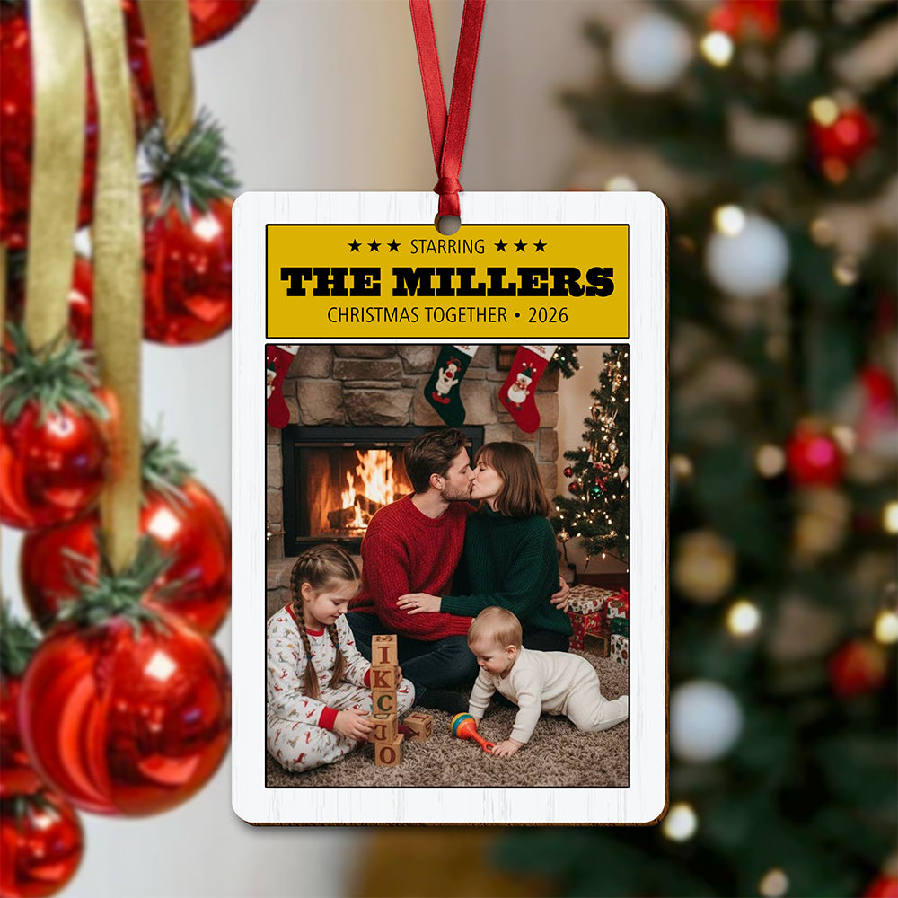 Custom Photo Christmas Together 2026 Wood Ornament – Personalized Family Christmas Gift HO82 903330