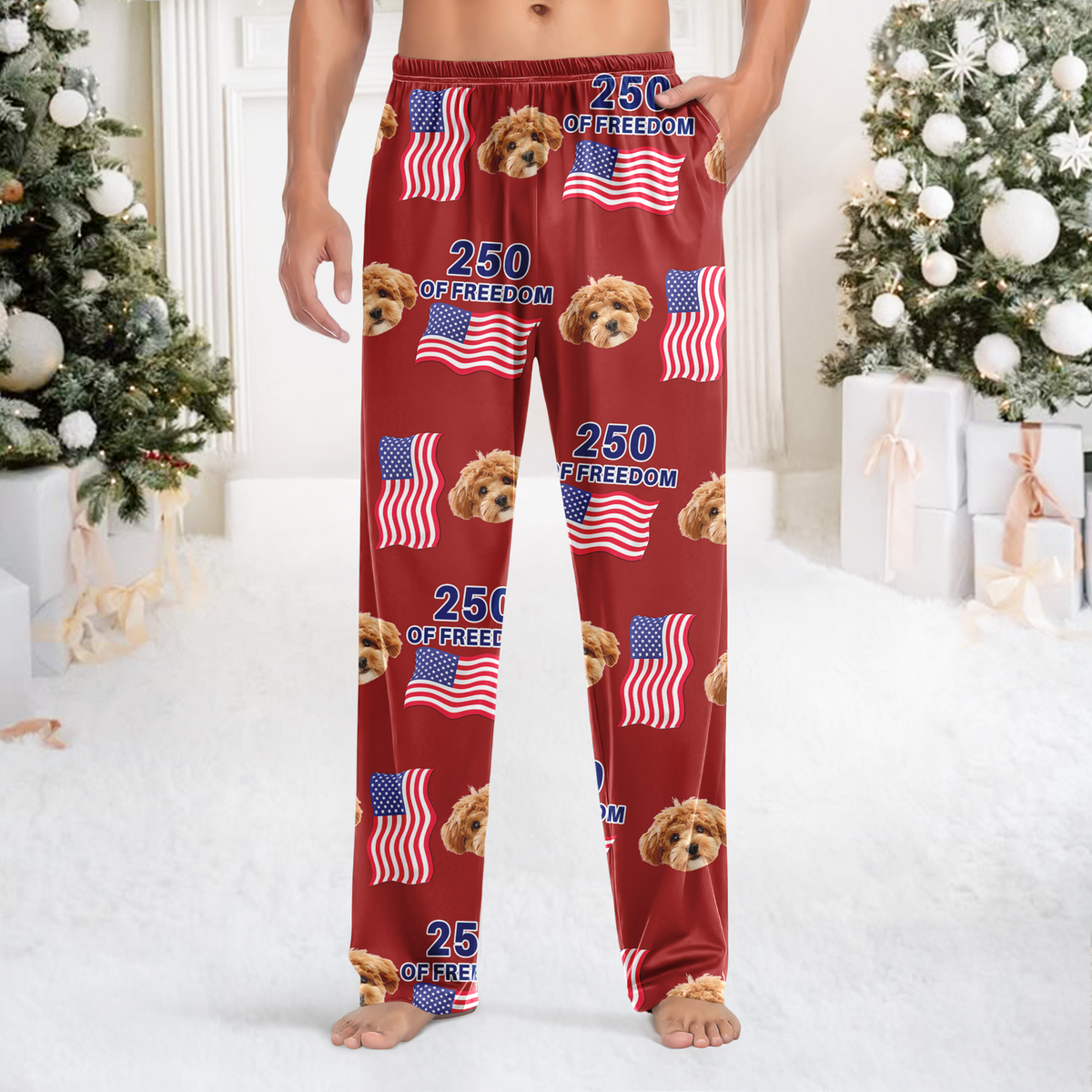 Custom Cute Dog Photo America 250 Years Of Freedom Sweatpants LM32 895849