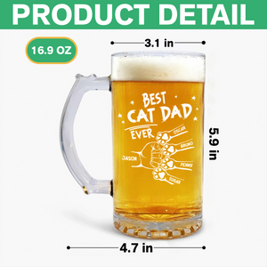 Best Dog Dad Cat Dad Ever Personalized Print Glass Beer Mug Father's Day Gift CH07 895556