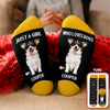 Custom Photo Just A Girl Who Loves Dogs Crew Socks HA75 897130