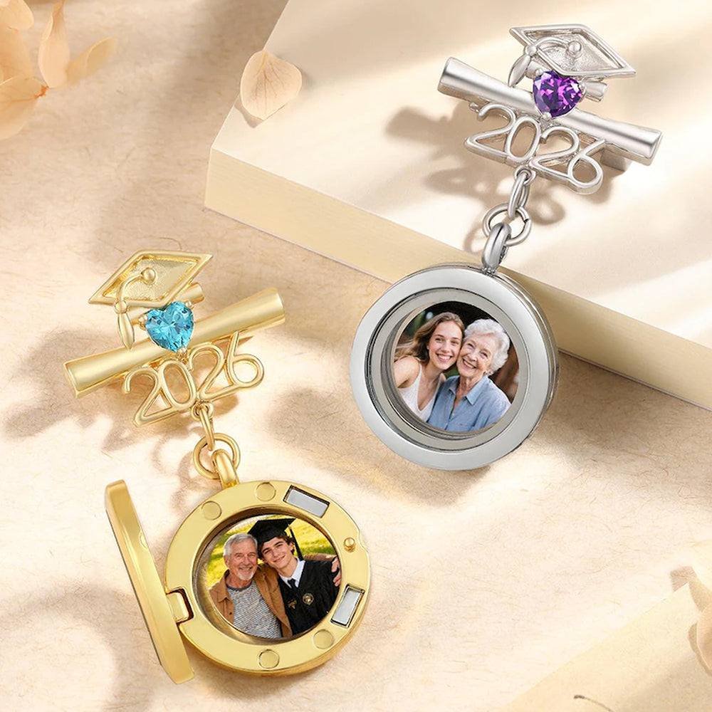 Custom Memorial Photo Walking With You Today and Always Graduation Birthstone Grad Gown Pin HA75 921078