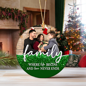 Custom Family Photo Christmas Memorial Ceramic Ornament LM32 895409