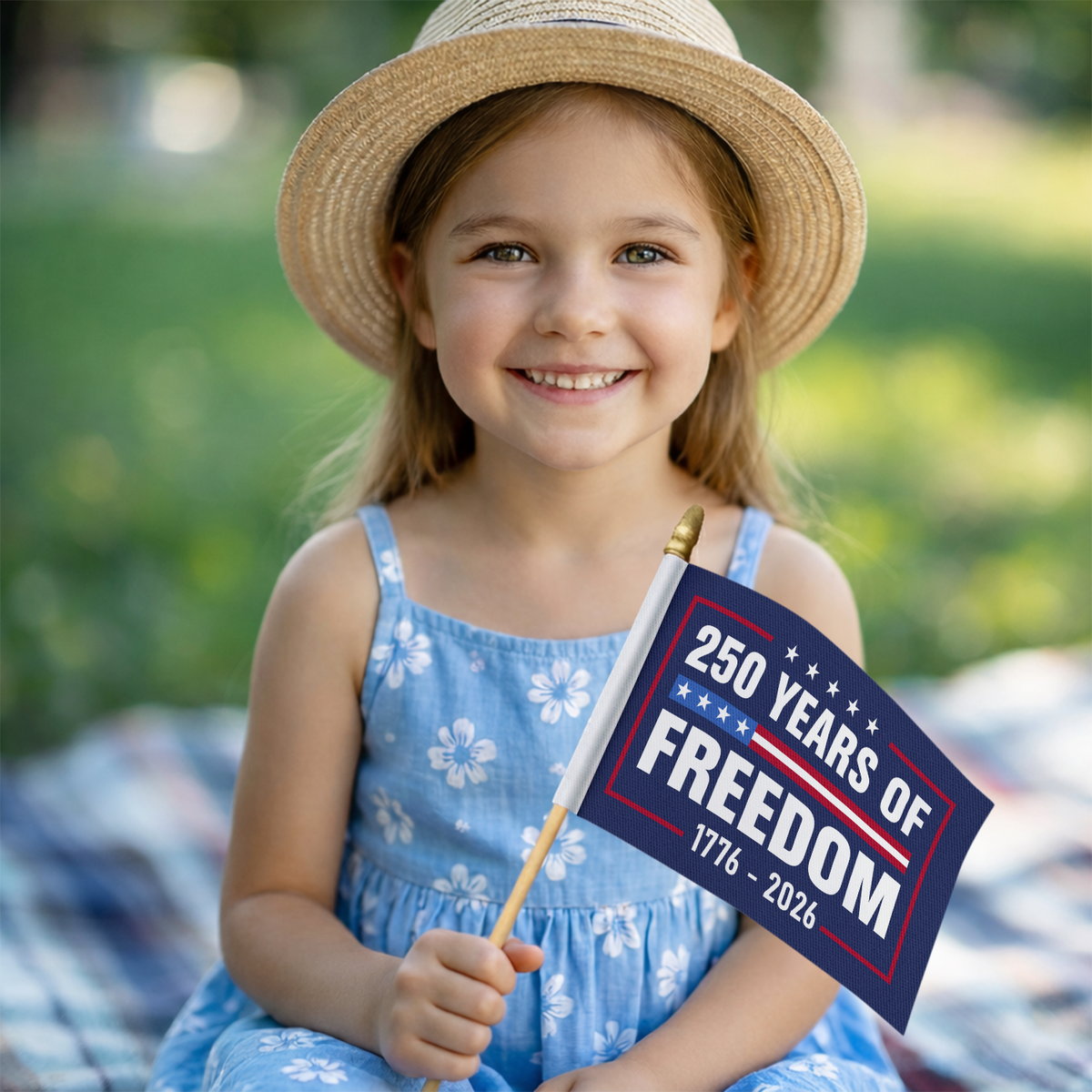 250 Years Of Freedom 1776-2026 4th Of July Handheld Flag HA75 898858