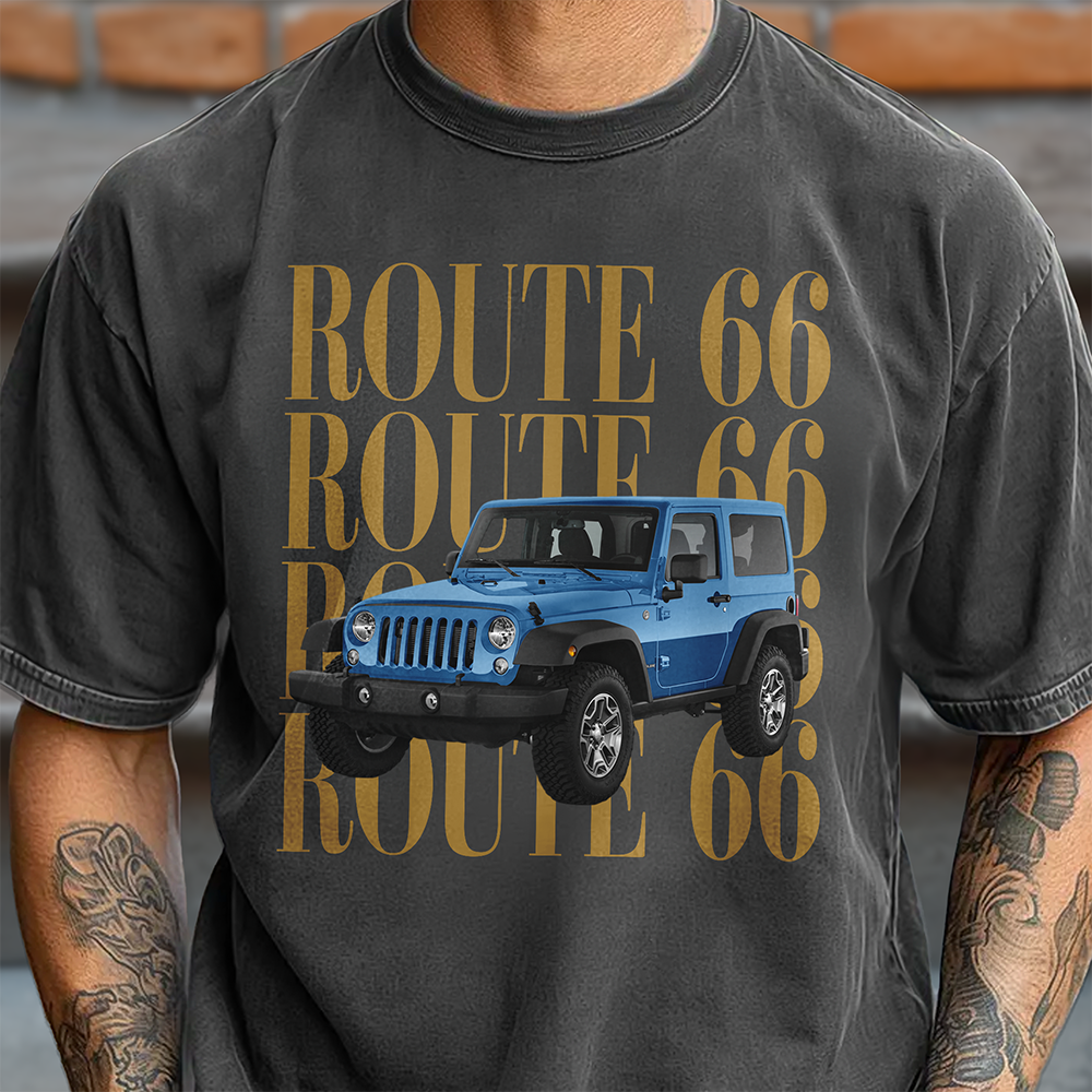 Personalized Vintage Car Photo Route 66 Comfort Shirt For Car Lovers HA75 921684