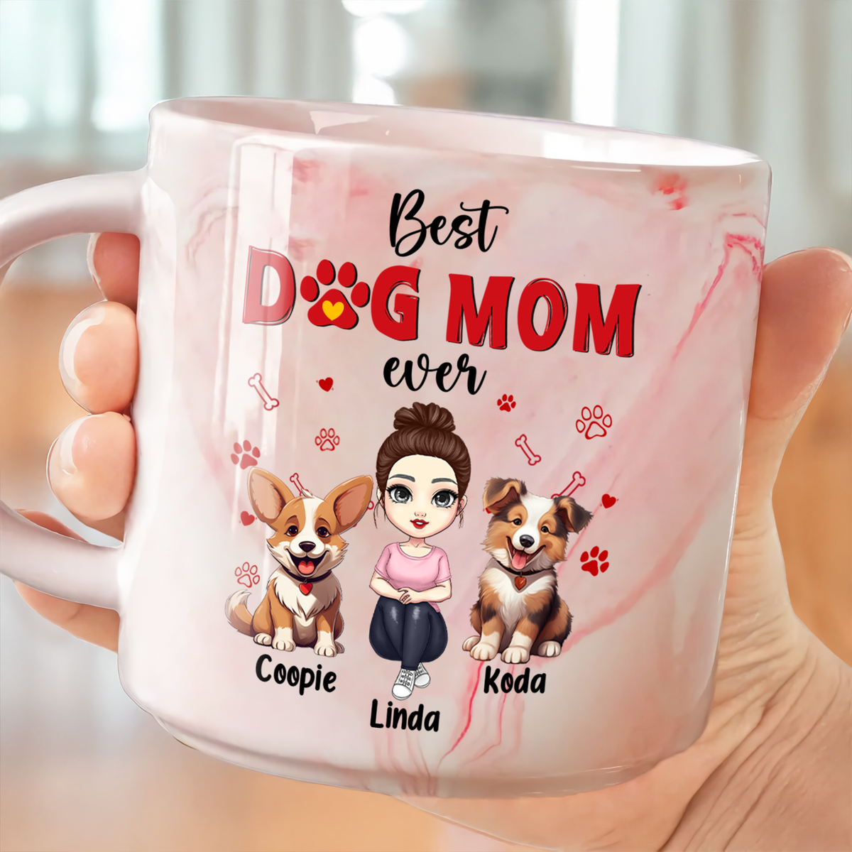 Best Dog Mom Ever Personalized Marble Mug Mother's Day Gift CH07 895496