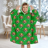 Custom Photo Dog Paw Pattern Hoodie Blanket HA75 898260