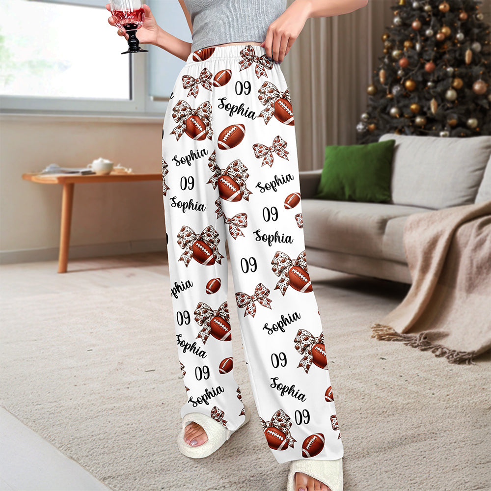 Personalized Coquette Bow Football Sweatpants Gift For Her HA75 919486