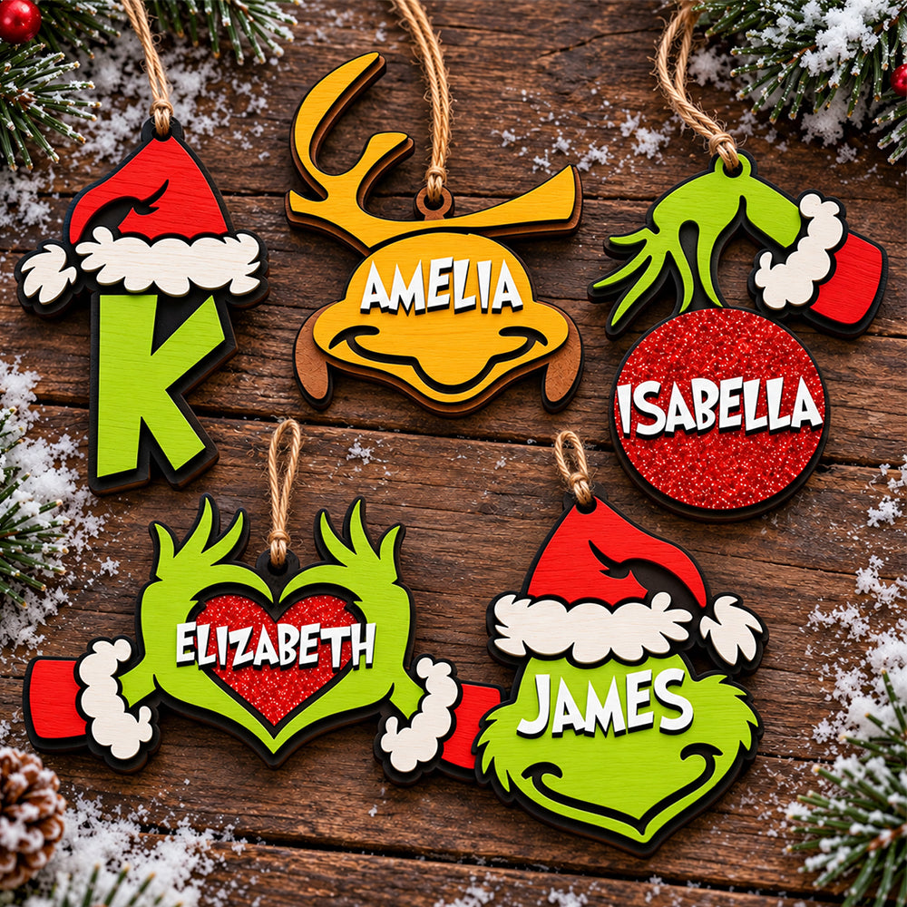 Personalized Name Layered Wood Ornament Christmas Decor HA75 919370
