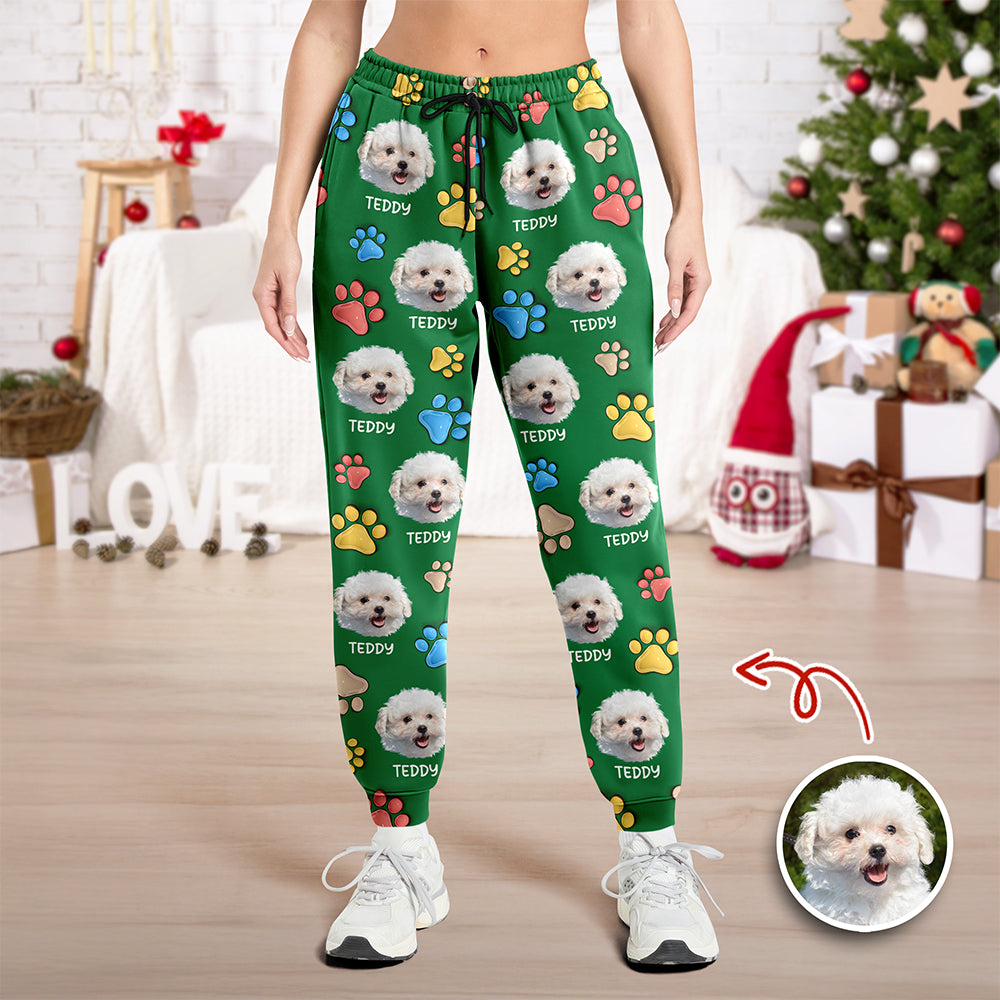 Custom Dog You Left Paw Prints On My Heart 3D Inflated Effect Sweatpants HO82 900378