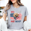 Custom Dog Photo Red White And Woof Shirt For 4th Of July CH07 896096