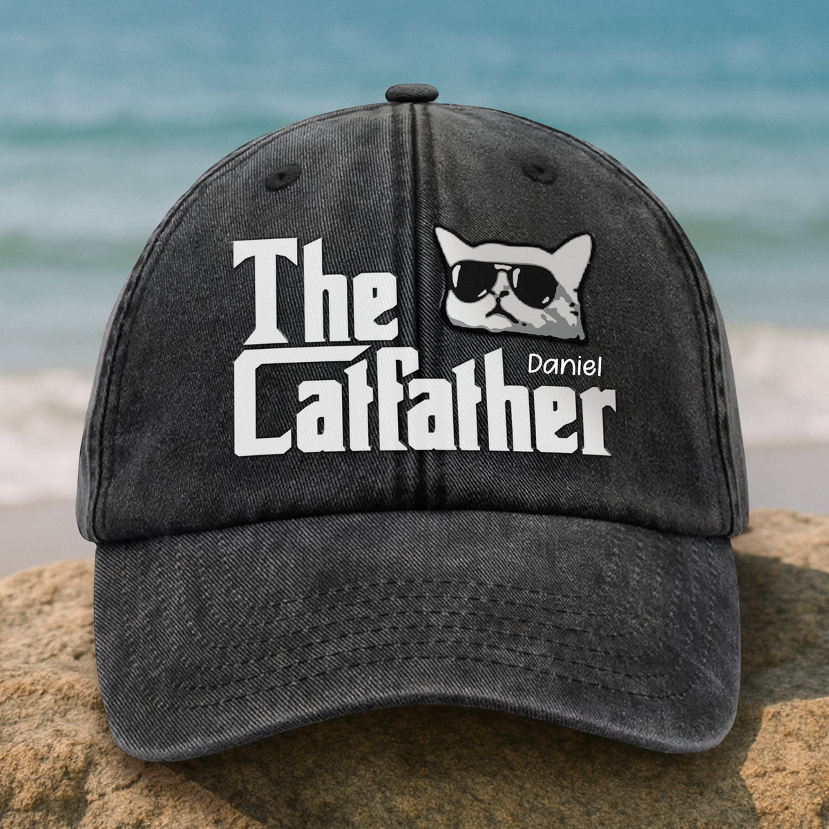 The Catfather Washed Denim Baseball Cap TH10 892997