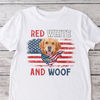 Custom Dog Photo Red White And Woof Shirt For 4th Of July CH07 896096