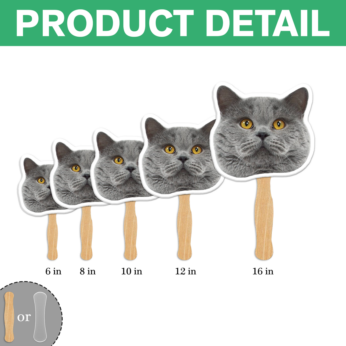 Custom Photo Funny Cat - Big Head Photo Face Fan HA75 892020