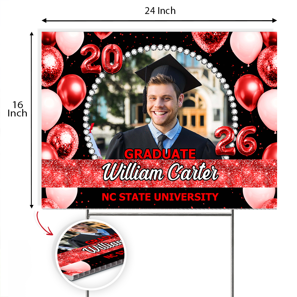 Custom Graduation Photo Class Of 2026 Yard Sign HO82 901392