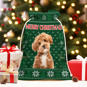 Custom Dog Photo Merry Christmas Gift Bag For Your Dog TH10 896997