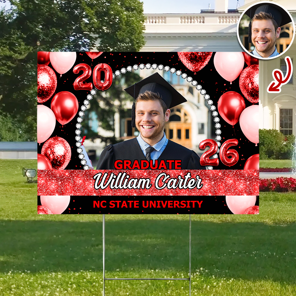 Custom Graduation Photo Class Of 2026 Yard Sign HO82 901392