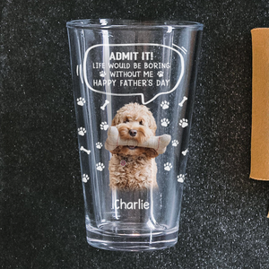 Custom Photo Life Would Be Boring Without Me Dog Cat Print Beer Glass HA75 892392