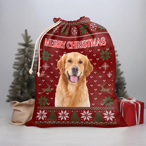 Custom Dog Photo Merry Christmas Gift Bag For Your Dog TH10 896997