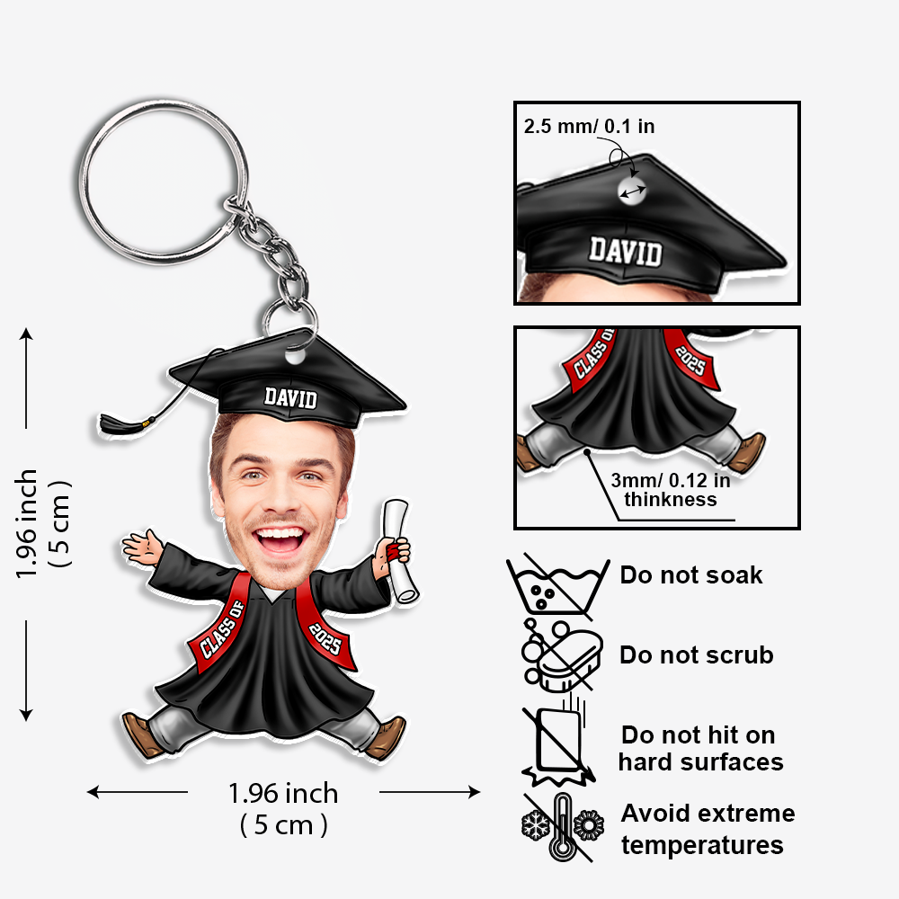 Custom Funny Face Class of 2025 Graduation Acrylic Keychain HA75 892006