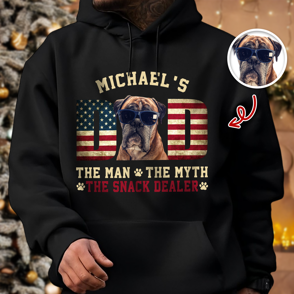 Custom Photo Dog - Dog's Dad The Man The Myth The Dealer American Flag Dad Shirt HA75 892946
