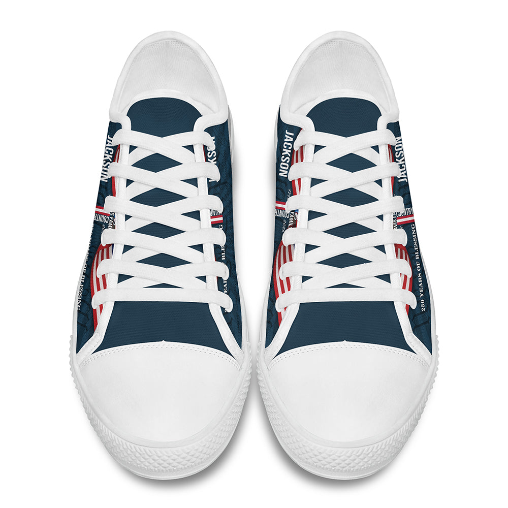 Custom Family Name 250 Years of Blessing 1776–2026 Canvas Shoes - Personalized Patriotic Gift for Family HO82 902076