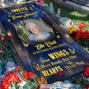 Custom Photo Gone But Never Forgotten Grave Memorial Blanket HA75 892072