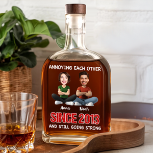 Custom Funny Face Annoying Each Other And Still Going Strong Whiskey Bottle LM32 893795