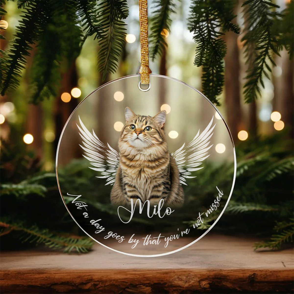 Custom Photo Not A Day Goes By Memorial Cat Acrylic Ornament HA75 897250