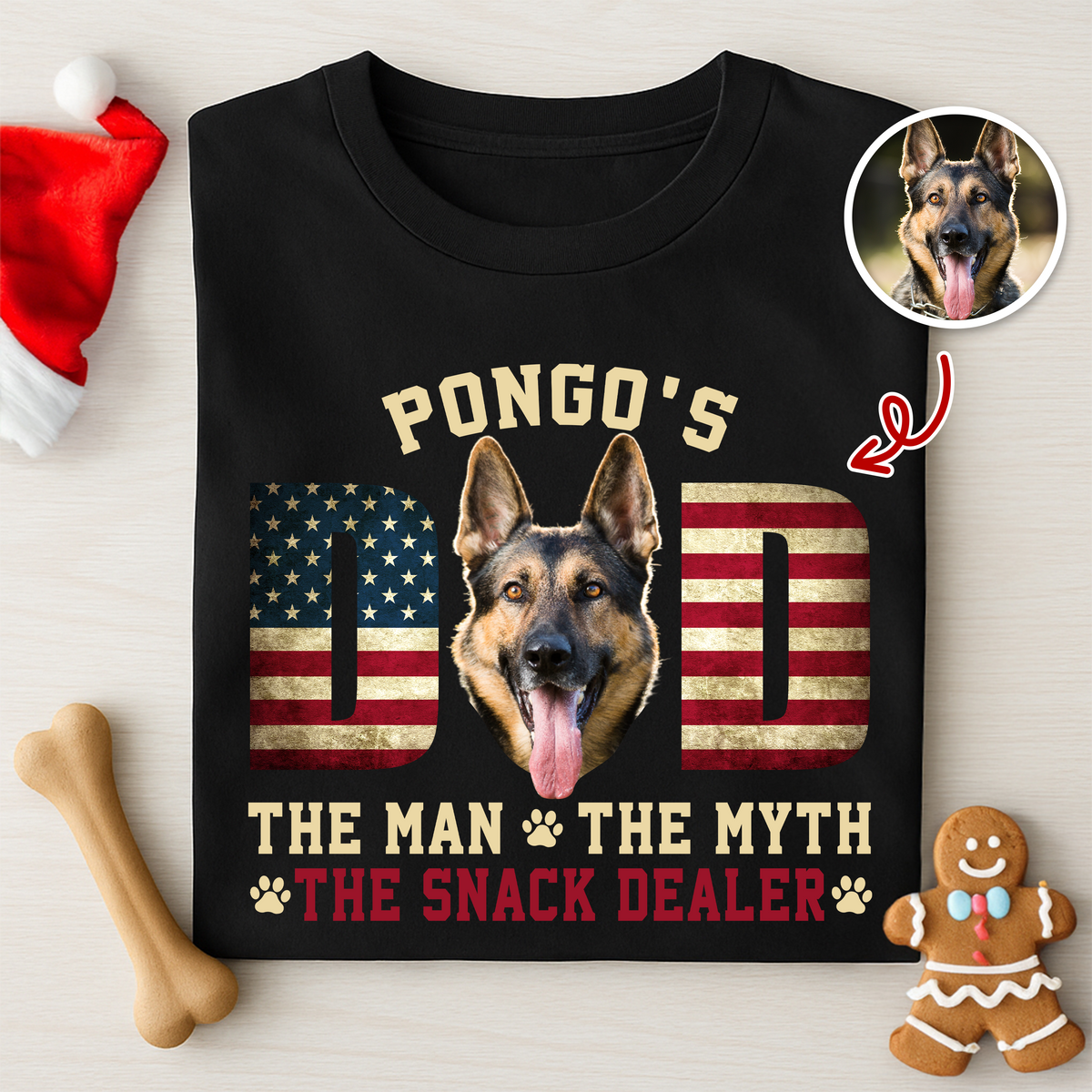 Custom Photo Dog - Dog's Dad The Man The Myth The Dealer American Flag Dad Shirt HA75 892946