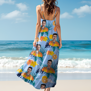 Custom Photo Tropical Flower Maxi Dress For Summer Holiday CH07 895620
