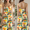 Custom Photo Tropical Flower Maxi Dress For Summer Holiday CH07 895620
