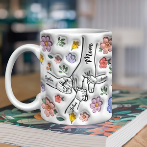 Hold My Hand, Hold My Heart  Personalized Family 3D Inflated Effect Printed Mug HA75 897128