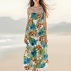 Custom Dog Photo Tropical Women's V-Neck Cami Maxi Dress HA75 892234