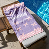 Custom Name Bows and Gingham Border Beach Towel - Personalized Summer Gift for Girls LM32 899663
