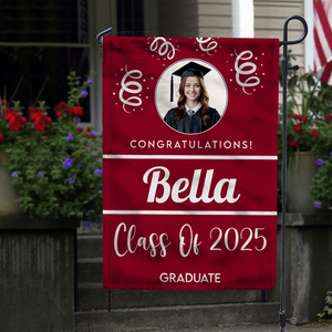 Custom Photo Class Of 2024 Graduation Garden Flag T368 111039