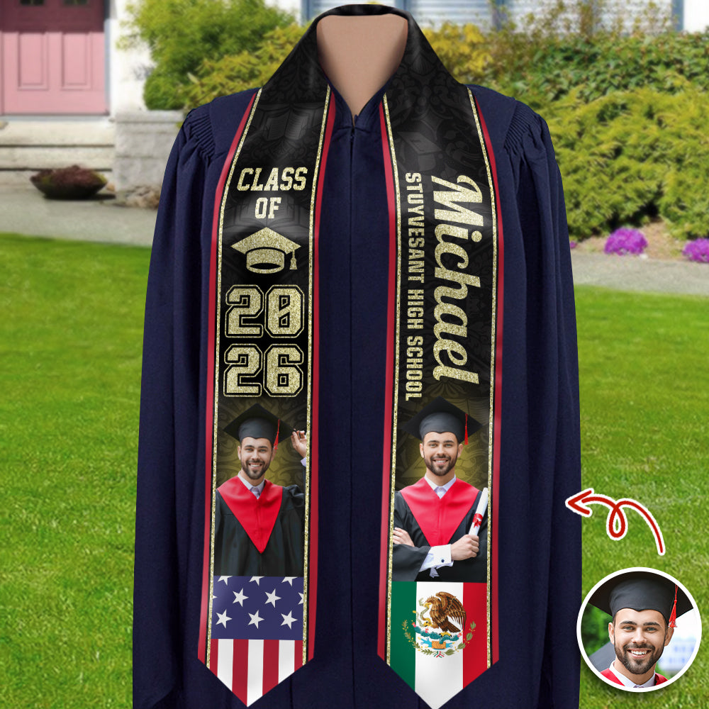 Custom Graduation Stole Country Flag Class of 2026 HO82 901324