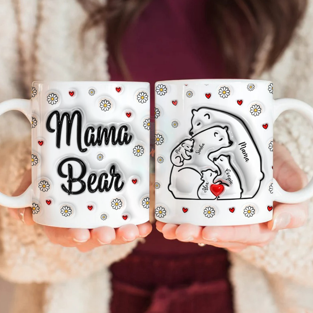 Personalized Mama Bear With Kid 3D Effect Mug Gift For Mother's Day TH10 169215