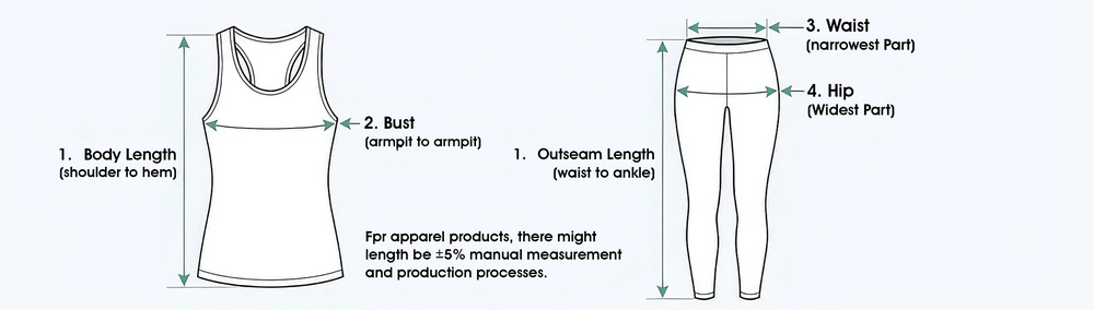 Legging & Tank Top Set Size Guide