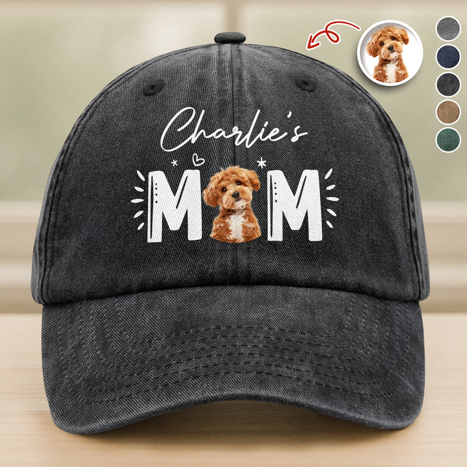 Custom Photo Dog Cat - Dog Mom Cat Mom Washed Denim Baseball Cap HA75 897008
