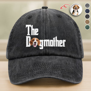 Custom Photo Dog Dad Dog Mother Washed Denim Baseball Cap Gift for Dog Lovers TH10 894281