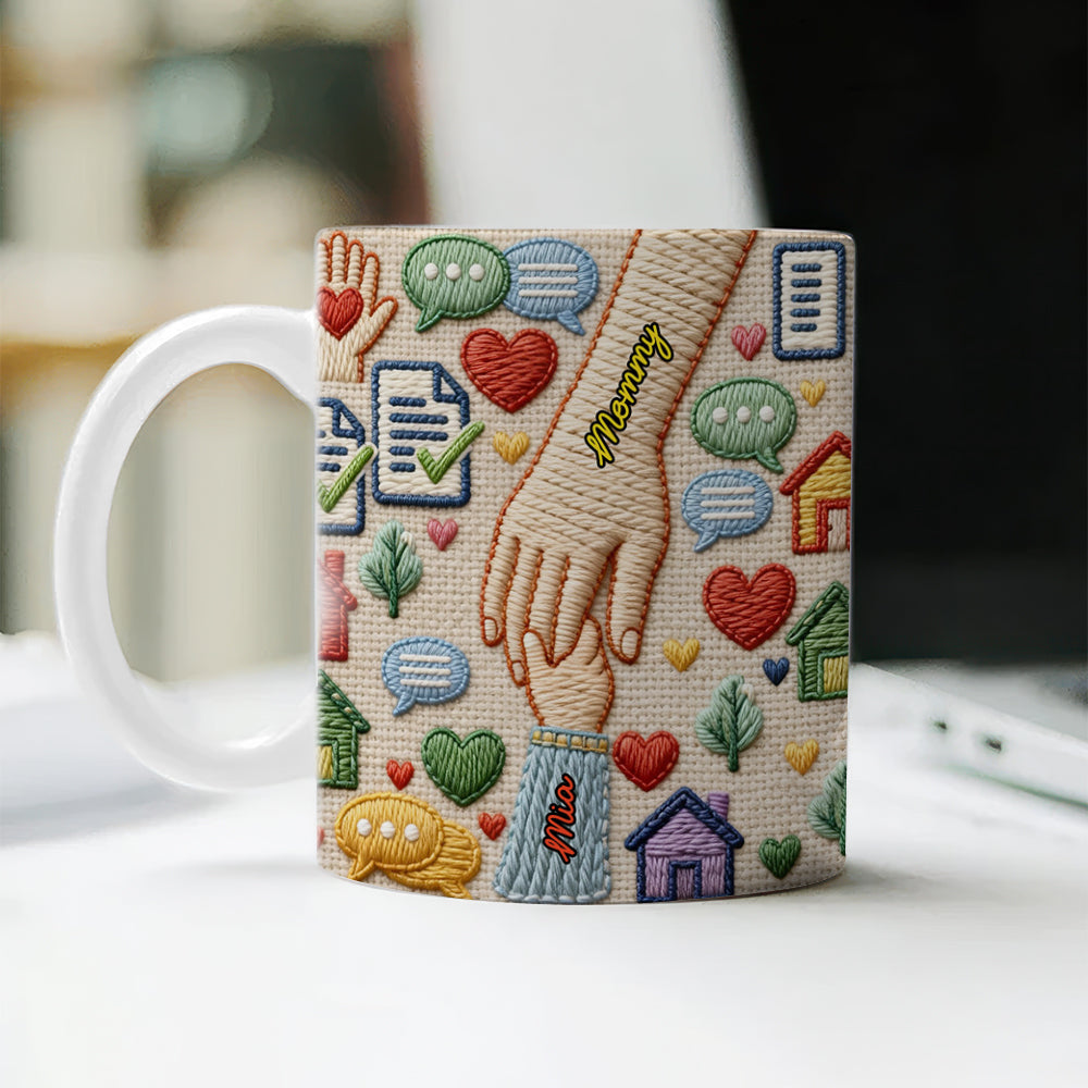 Personalized Busy Mom Knitted Yarn 3D Effect Mug - Mother's Day Gift HO82 901574