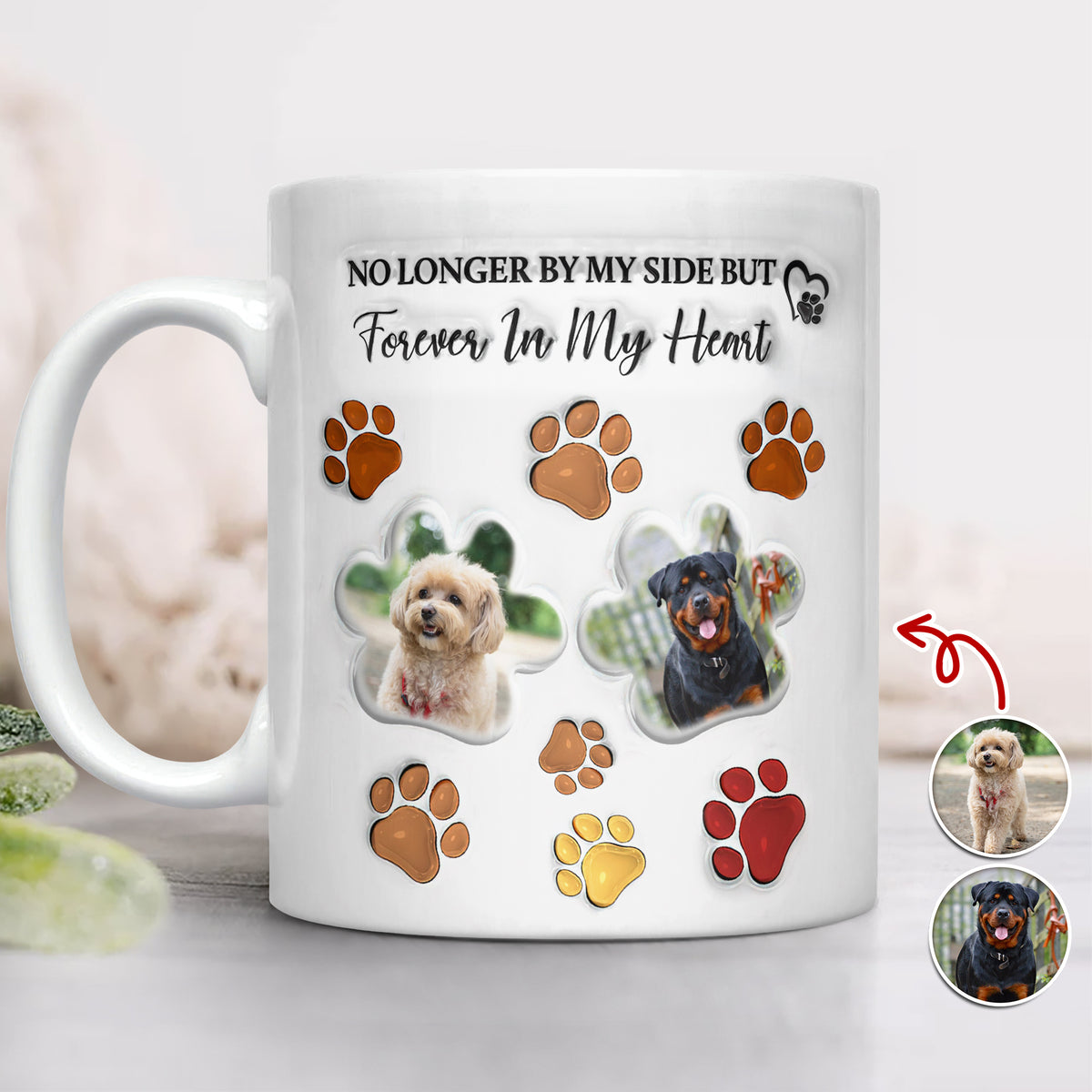 Custom Photo Forever In My Heart Memorial 3D Inflated Effect Printed Mug HA75 897066