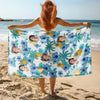 Custom Human Photo Tropical Vibe Family Beach Towel HA75 892646