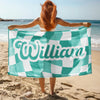 Personalized Vans Checker Pattern In Retro Style Beach Towel HA75 892798