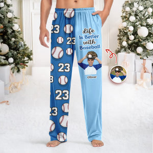 Custom Photo And Name Sport Baseball Jersey Sweatpants HO82 900394