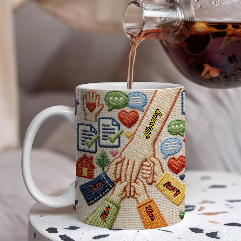 Personalized Busy Mom Knitted Yarn 3D Effect Mug - Mother's Day Gift HO82 901574