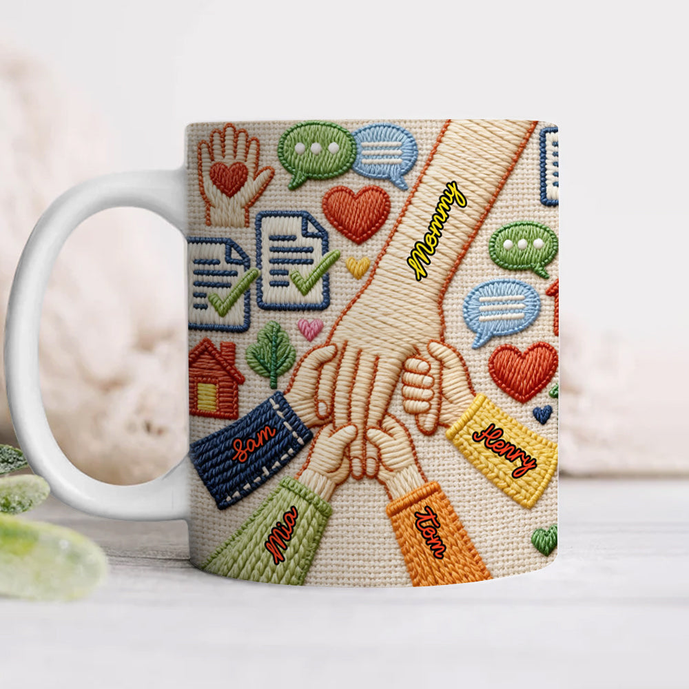 Personalized Busy Mom Knitted Yarn 3D Effect Mug - Mother's Day Gift HO82 901574