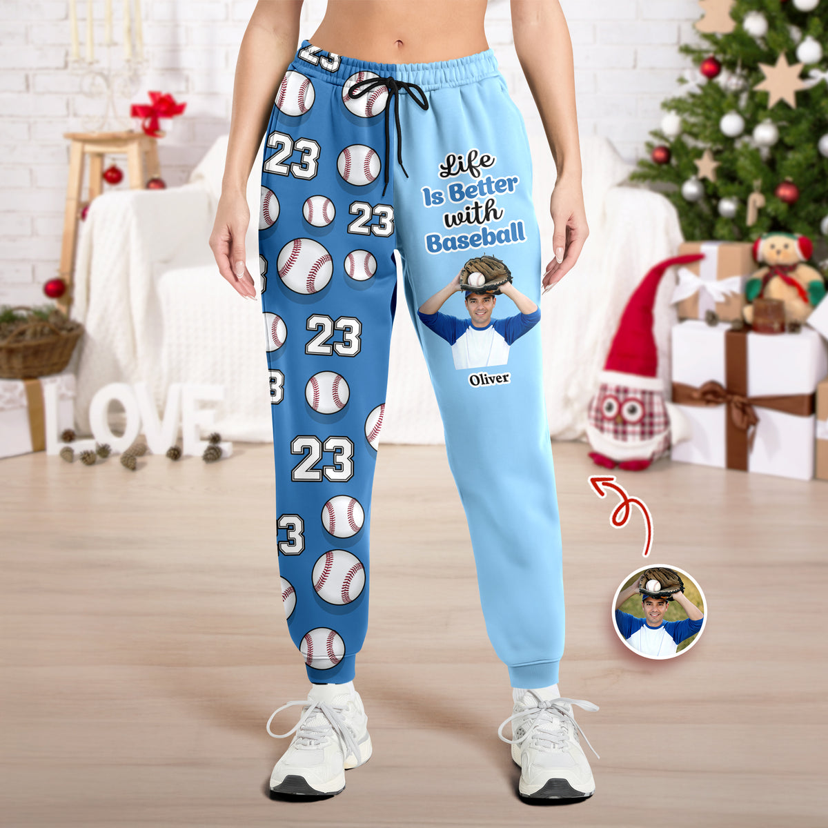 Custom Photo And Name Sport Baseball Jersey Sweatpants HO82 900394
