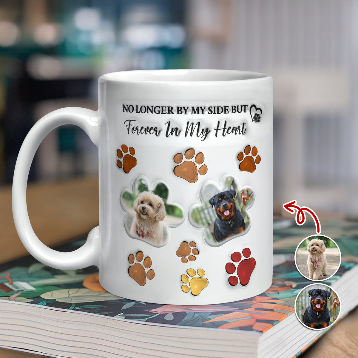 Custom Photo Forever In My Heart Memorial 3D Inflated Effect Printed Mug HA75 897066