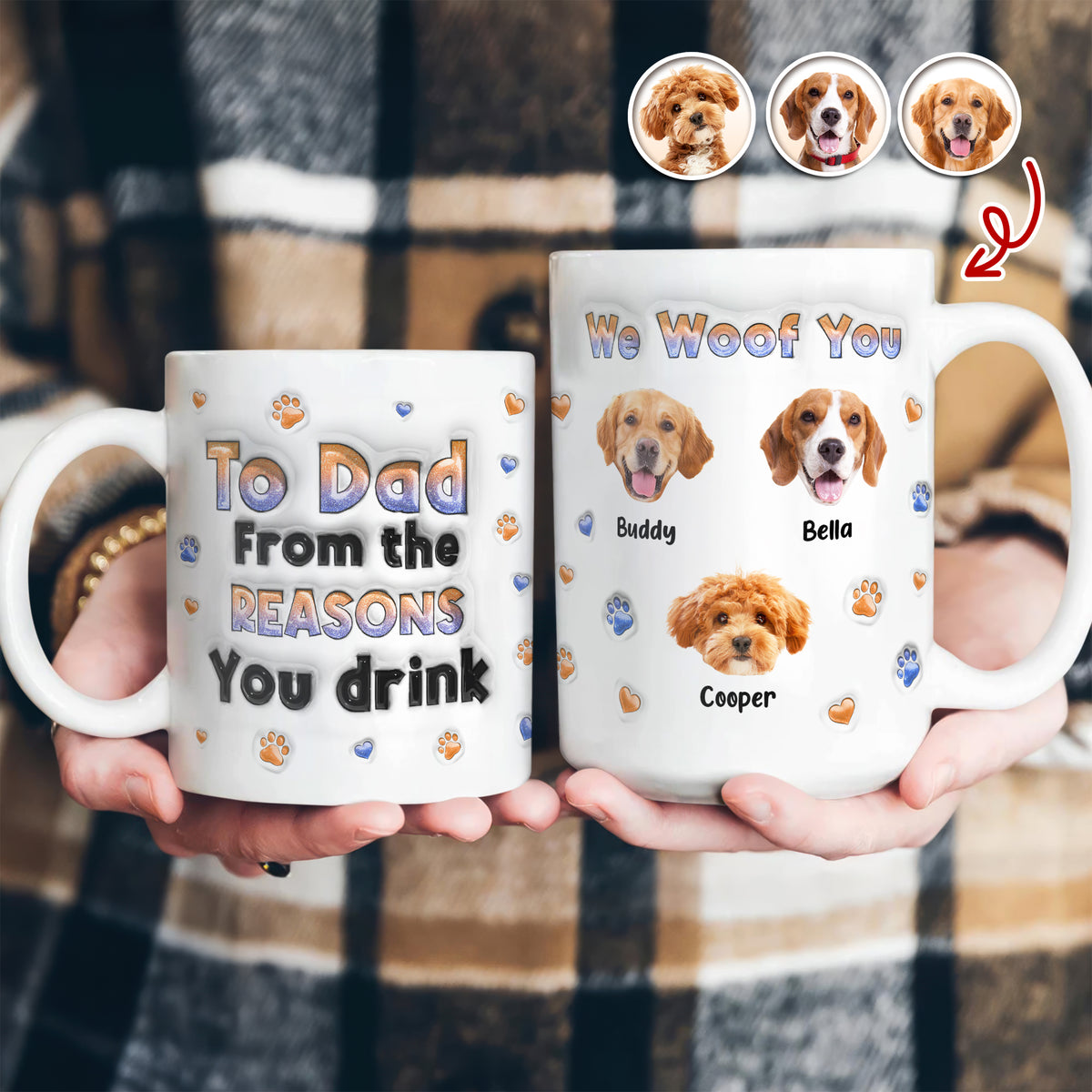 Custom Photo From The Reasons You Drink We Woof You Dog 3D Inflated Effect Mug HO82 894714